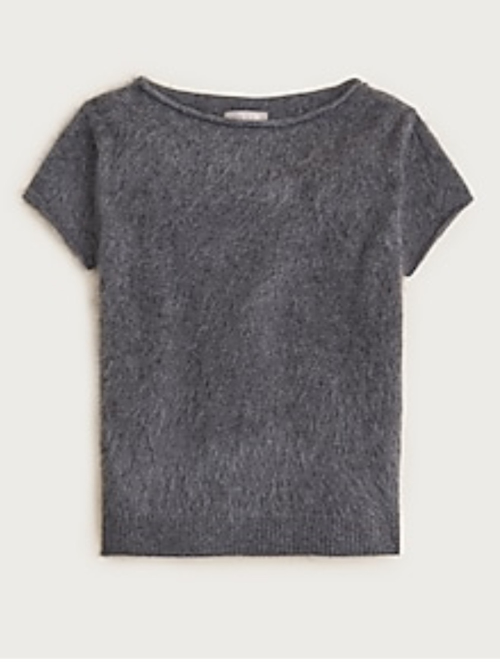 NWT J. Crew Brushed cashmere boatneck T-shirt Charcoal